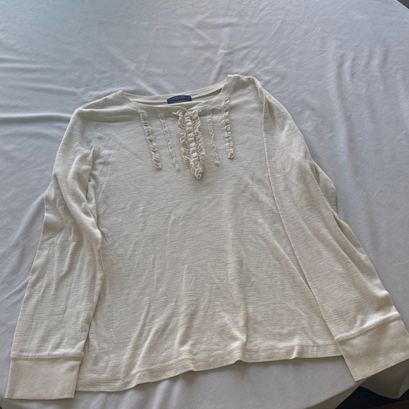Chaps Ivory Long Sleeve Blouse - Picture 1 of 6